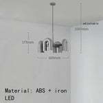 Suspension lumineuse moderne tubulaire contemporaine gris noir rouge ampoules intégrées