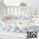 coussin lit tressé berceau bébé protection lit enfant doux blanc rose gris