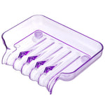 support savon violet translucent moderne salle bain drainage automatique lisse minimaliste plastique