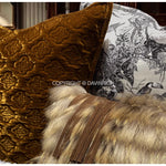 taies d'oreiller jacquard patchwork moderne rayées marron doré élégantes respectueuses environnement adhésives maison
