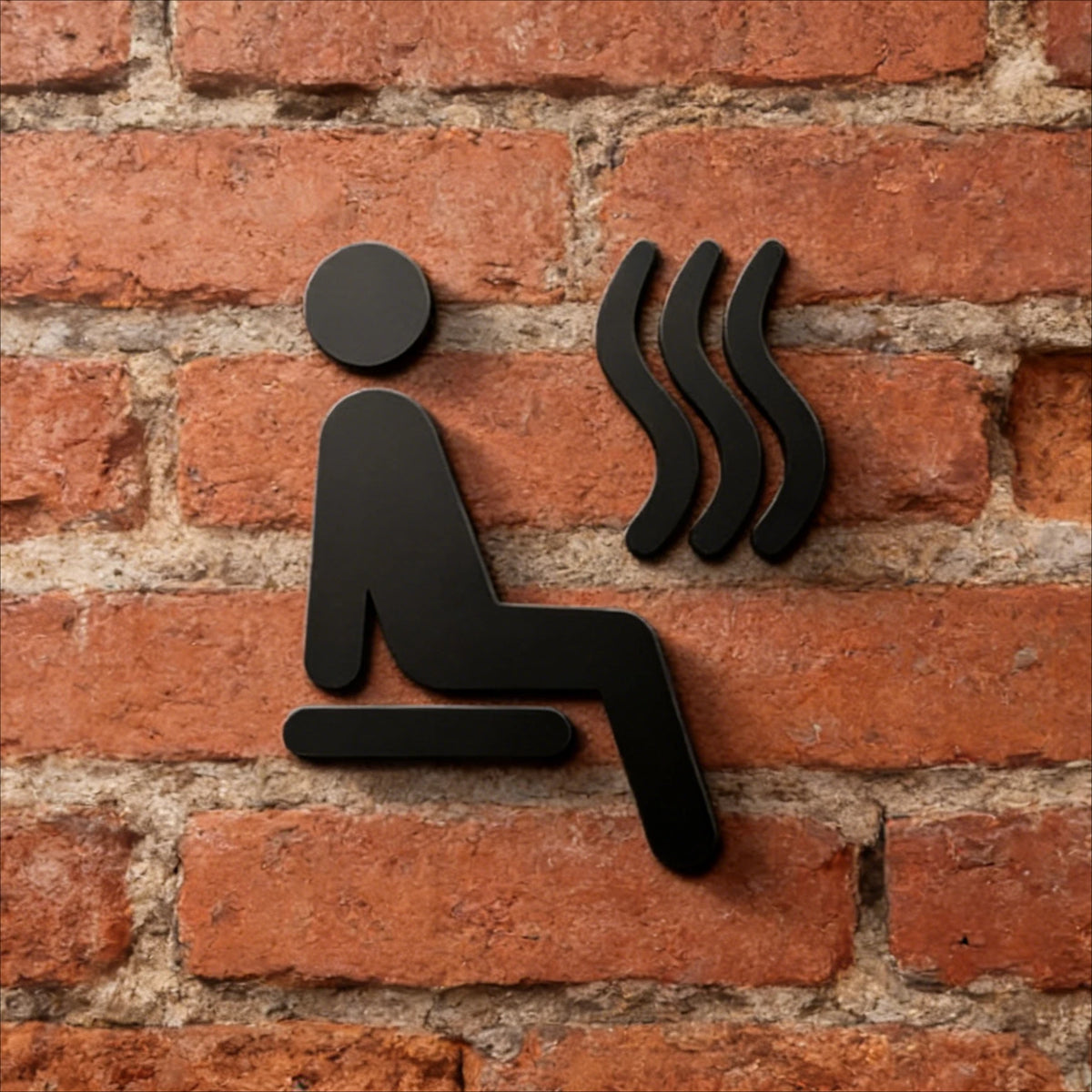 autocollant 3d symbole toilettes noir acrylique minimaliste salle bains décoration porte étanche sans visibilité