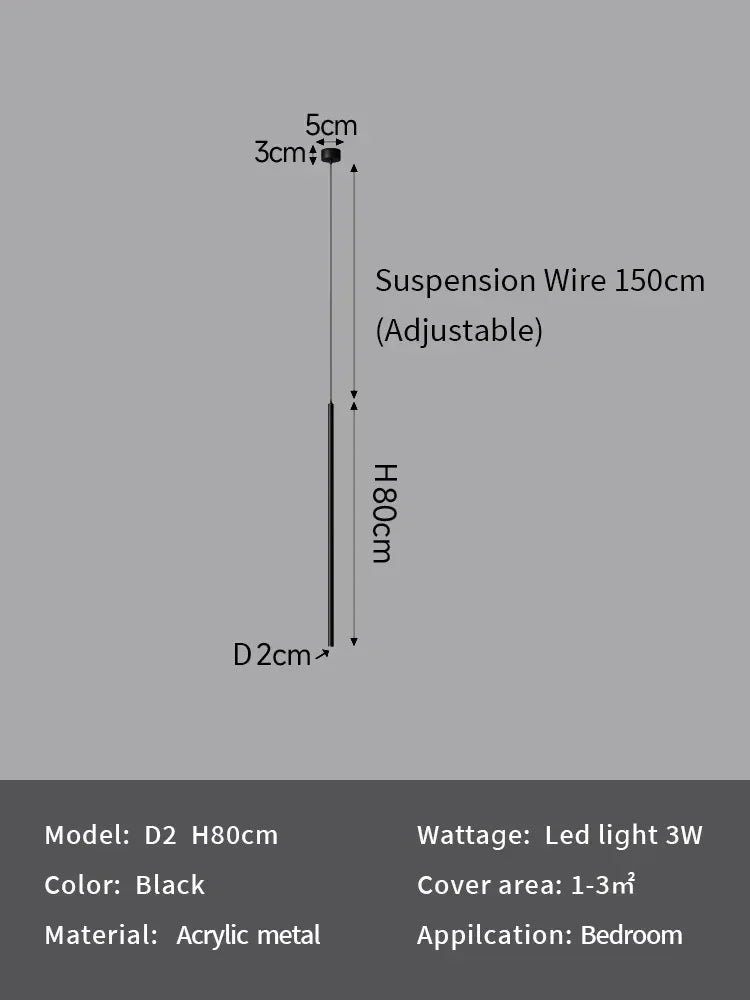 lampe suspension moderne noir lisse opaque 4000K 3000K 6000K chambre salon