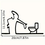 décoration murale moderne silhouette humaine toilette chat fleur papillon métal noir minimaliste