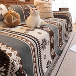 housse canapé polyester jacquard multicolore motif géométrique antidérapante automne hiver extérieur accueil