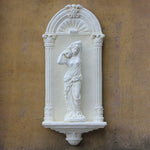 décoration murale extérieure statue classique antique grise sculptée détaillée bar patio
