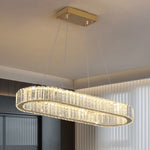 suspension lumineuse moderne strass cristal transparent doré minimaliste led commandes distantes