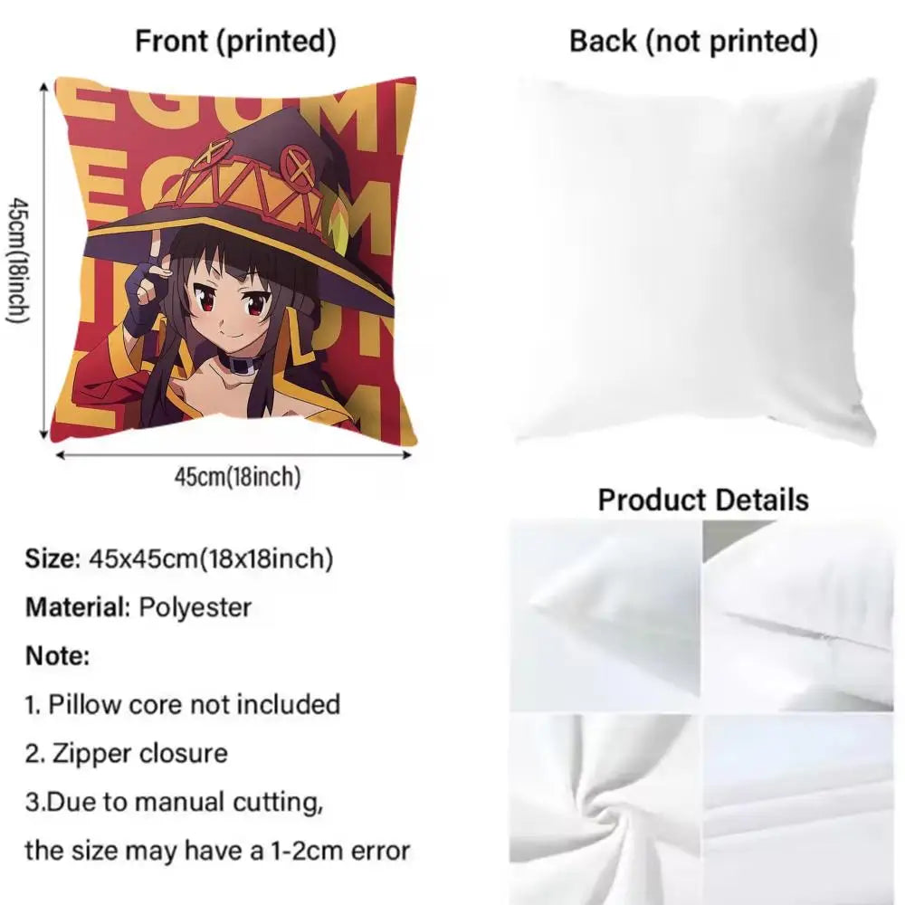 coussin anime sorcière rouge jaune noir illustration géométrique zip 45x45cm facile laver