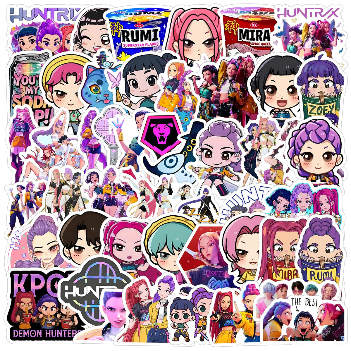 autocollants adhésifs multicolores dessins animés personnages cartoon tasses téléphones portables