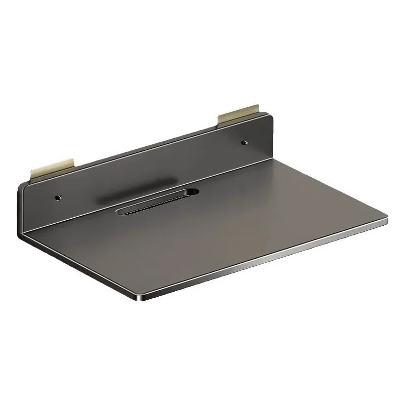 support mural blanc acier inoxydable vis fixations modernes rangement électroniqueatedRouteur décodeuroutil