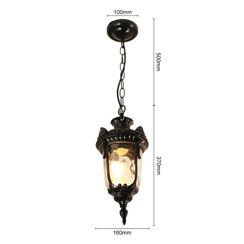 lampe suspendue pendentif bronze noir verre translucide classique baroque e27 chambre salon hall