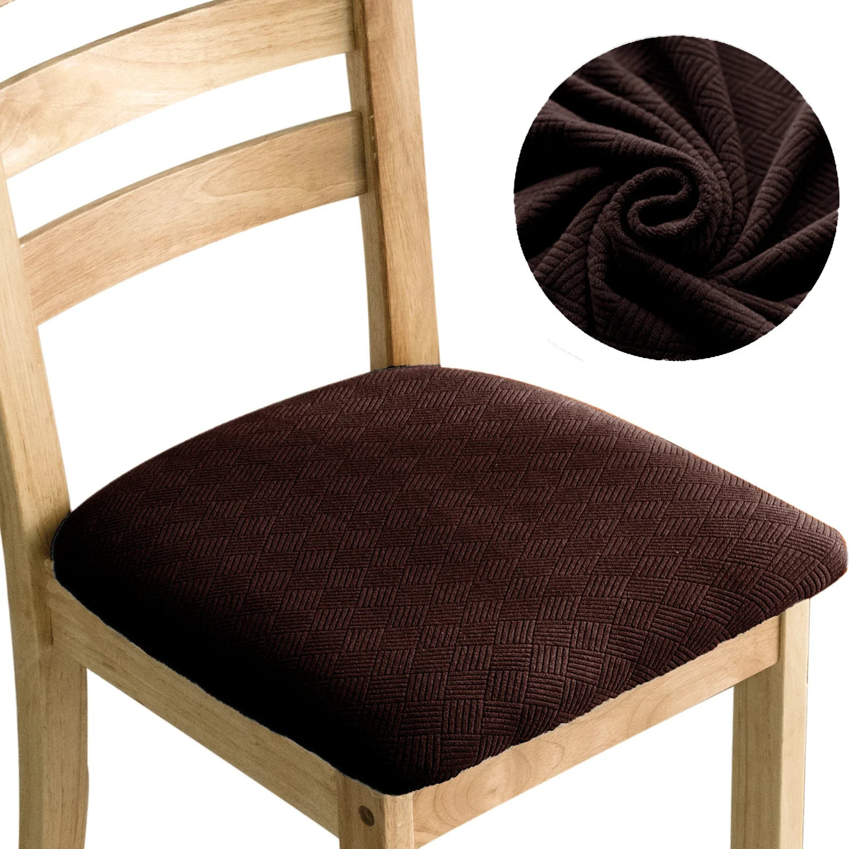 housse chaise moderne rayées diagonales élasthanne polyester beige sécurisée liens