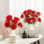 bouquet roses artificielles rouge élégantes décoration intérieure mariage anniversaire festives modernes minimalistes