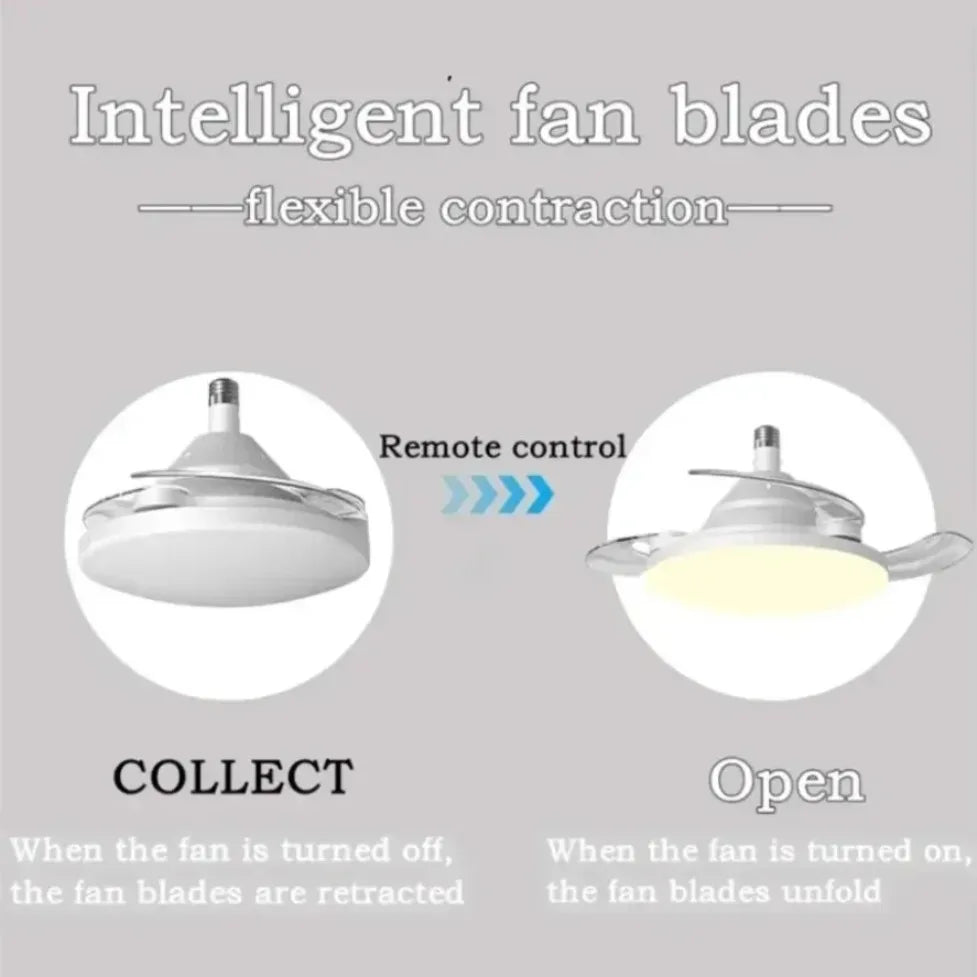 ventilateur led moderne blanc télécommande batterie sèche invisible fixe e27