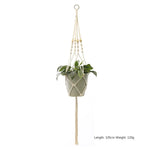support plante suspendue macramé blanc artisanal anneaux métalliques pot inclusion 90cm 105cm 155cm