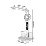 lampe rechargeable ventilateur écran led blanc moderne multifonction date heure