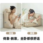 coussin inclinable adulte moderne beige gris rose marron boutons carrés lavable poches smartphone 45x55cm