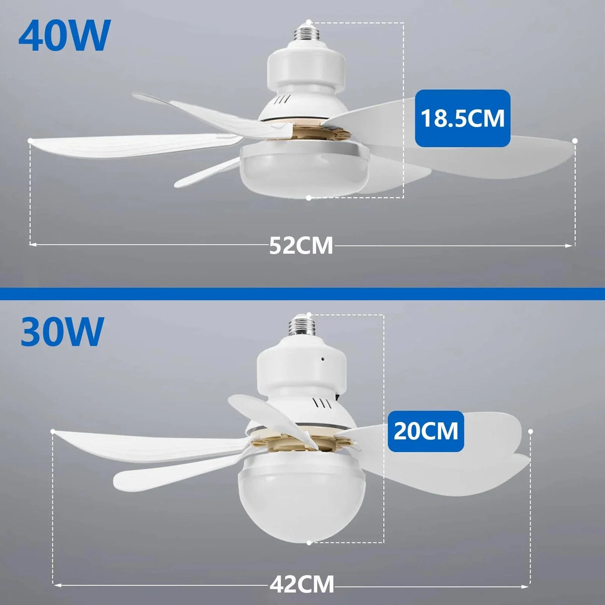 ventilateur blanc moderne pales vitesses couleurs led ajustable télécommande chambre