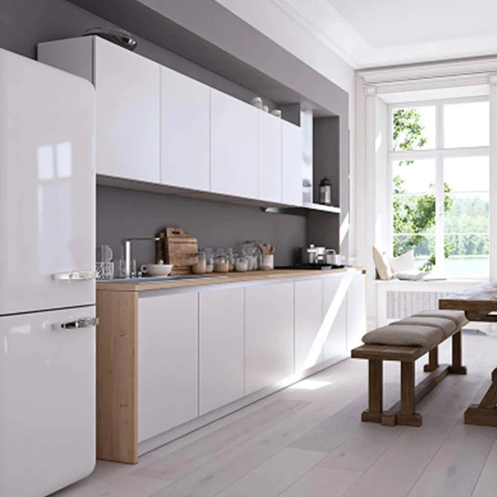 papier peint vinyle autocollant blanc uni moderne imperméable mur cuisine meuble rénovation