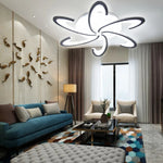 lampe suspendue moderne acrylique floral blanc éclairage quotidien led interrupteur bouton
