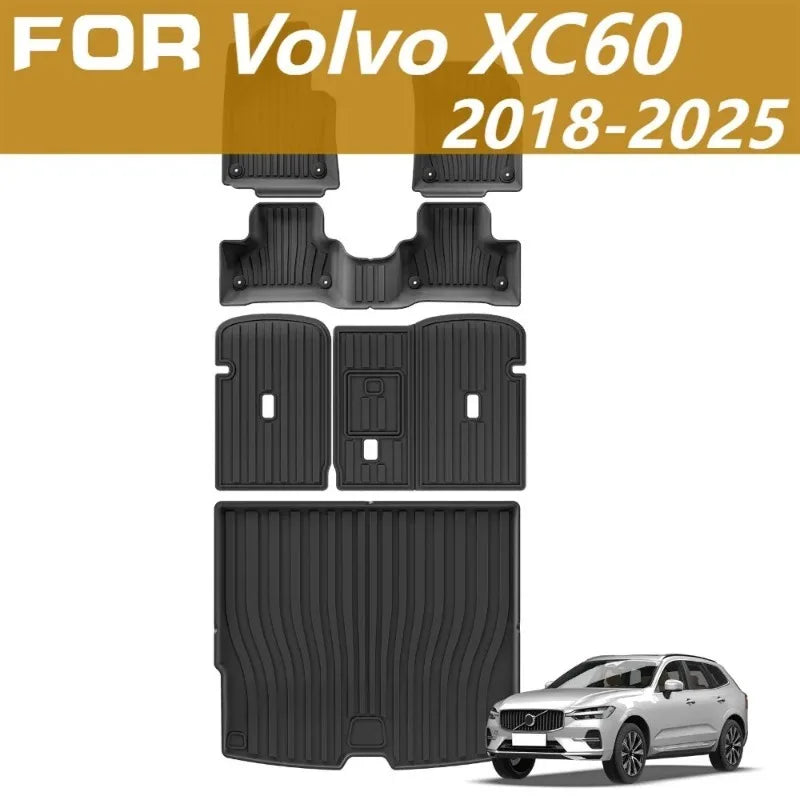 tapis sol volvo xc60 2018 2025 noir rayures horizontales moderne 43x70cm