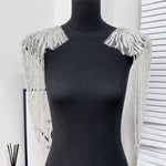 accessoire textile broche franges argenté noir doré élégant chic amovible decoration