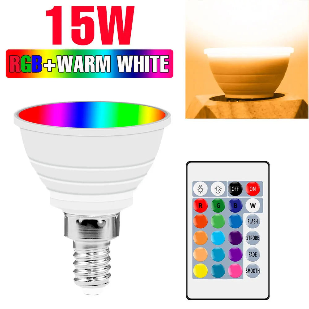 ampoules led rgb e14 e27 gu10 mr16 blanc transparent opaque moderne télécommande
