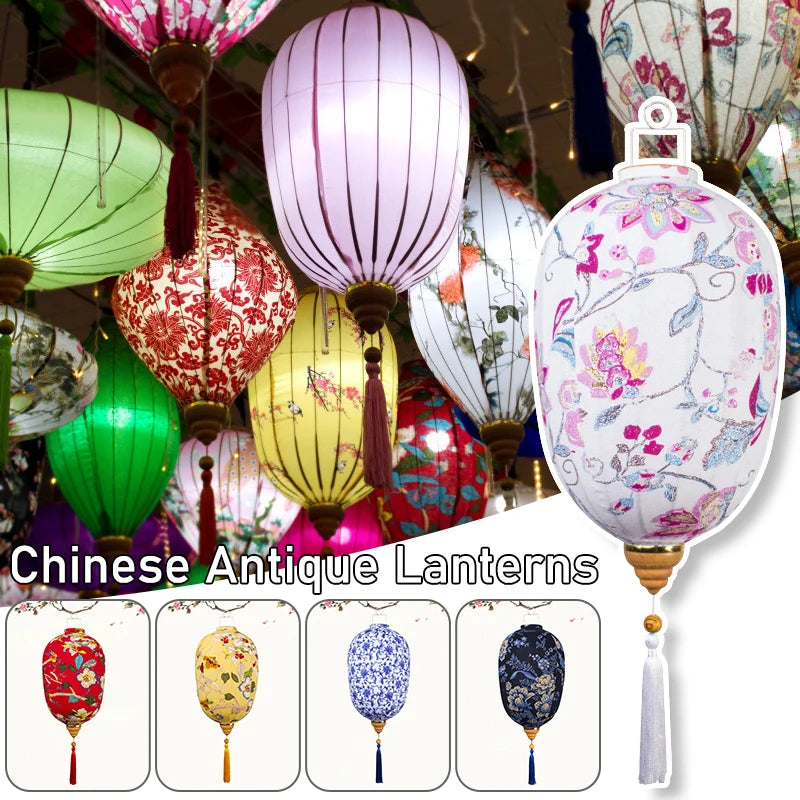 lanternes chinoises traditionnelles multicolores fleurs opaques tassel fêtes nouvelles années