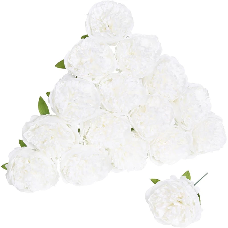 décoration maison mariage anniversaire pivoine artificielle rose clair 20cm tige feuilles vertesintérieur bricolage