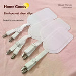 clips fixe matelas blanc gris rose sangles texturées gaufré minimaliste utilitaire chambre housse lit