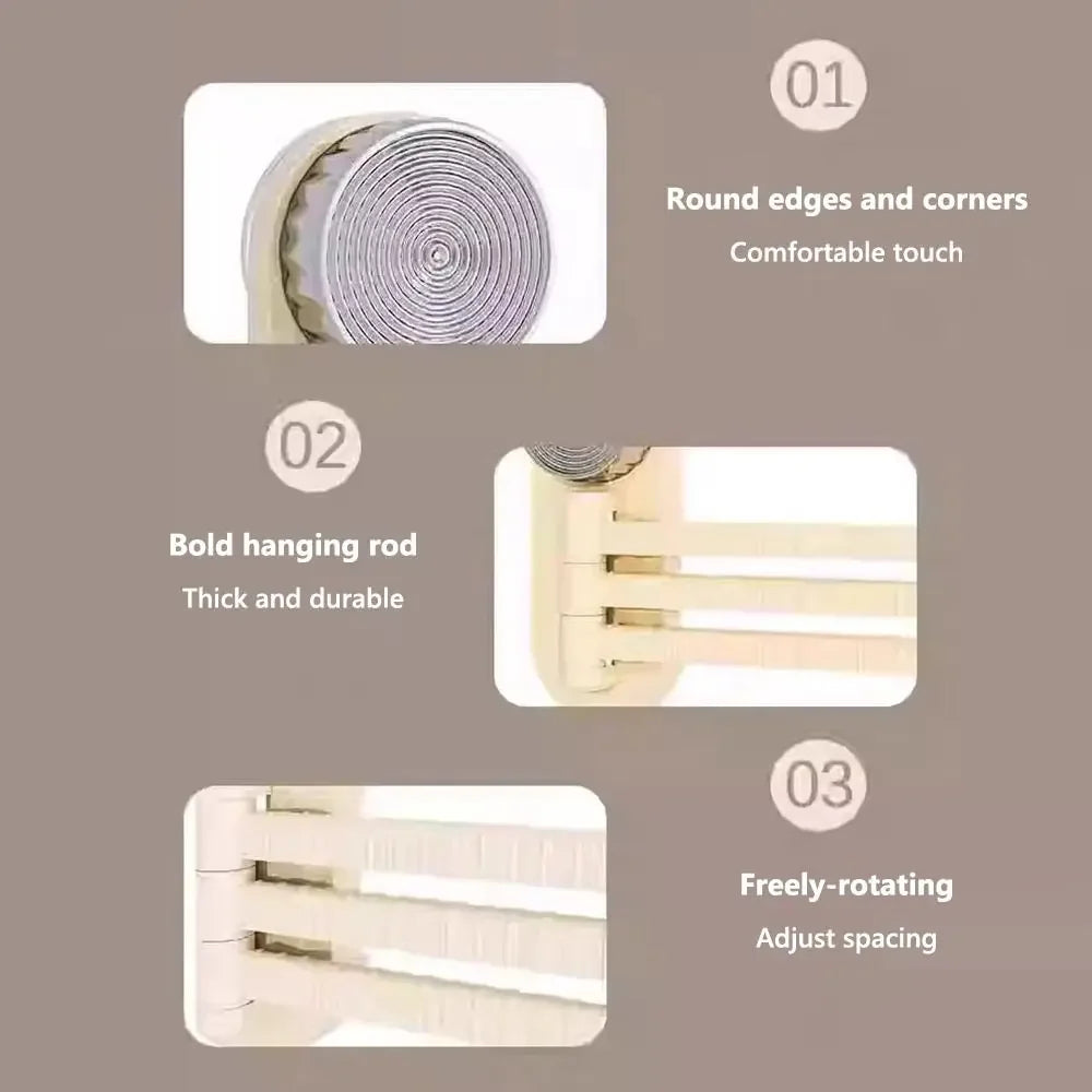 porte serviettes pliable moderne adhésif beige clair texture rayée serviettes grises dimension 230mm pratique