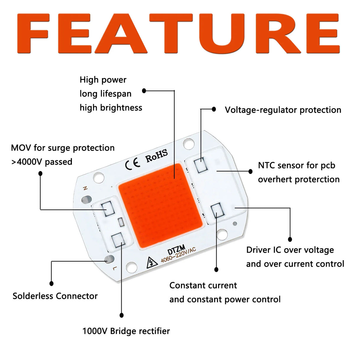 ampoule led 10w 20w 30w 50w blanc orange moderne croissance plantes 380 840nm 120deg