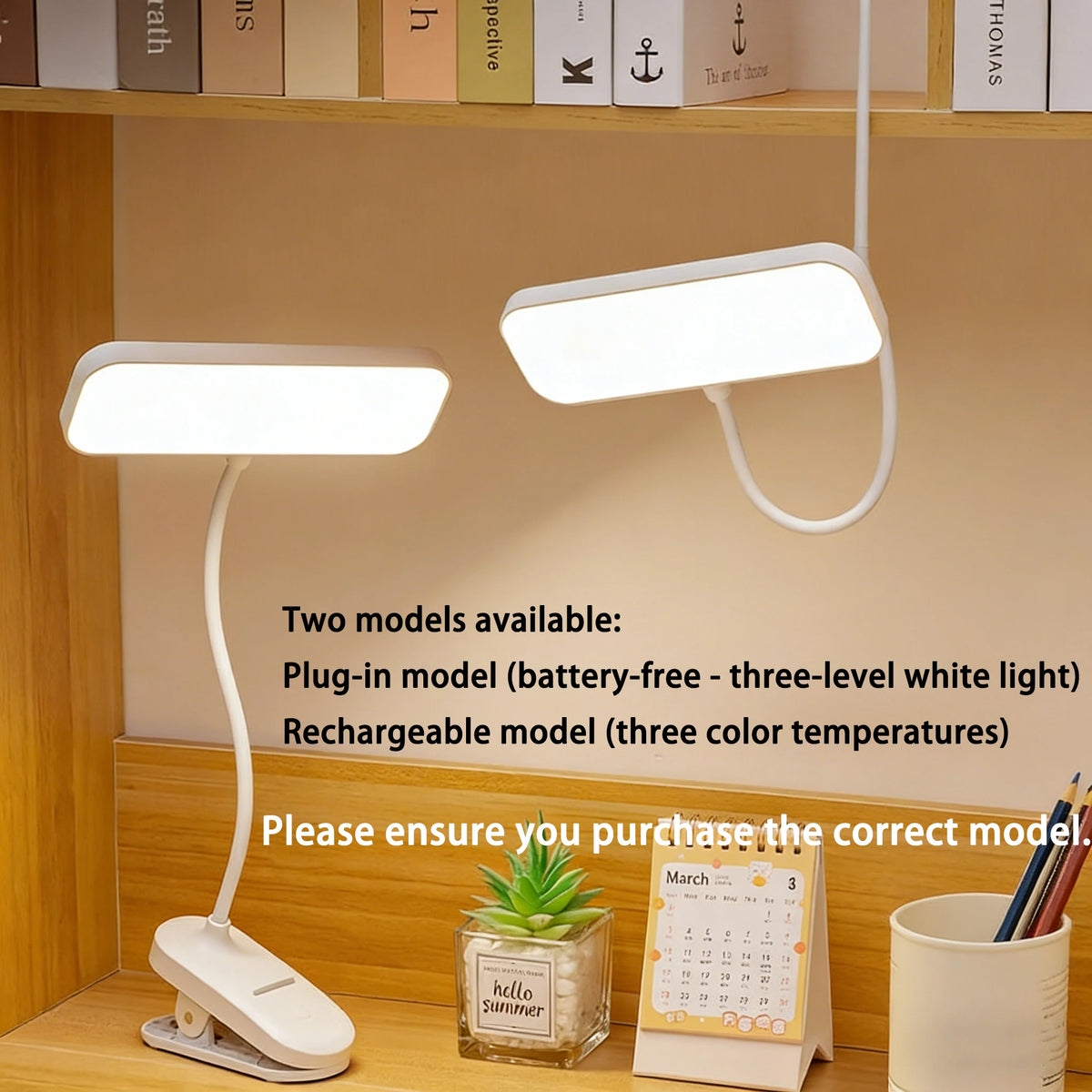 lampe moderne rechargeable led blanc clipser étudiant chambre dormir étude USB