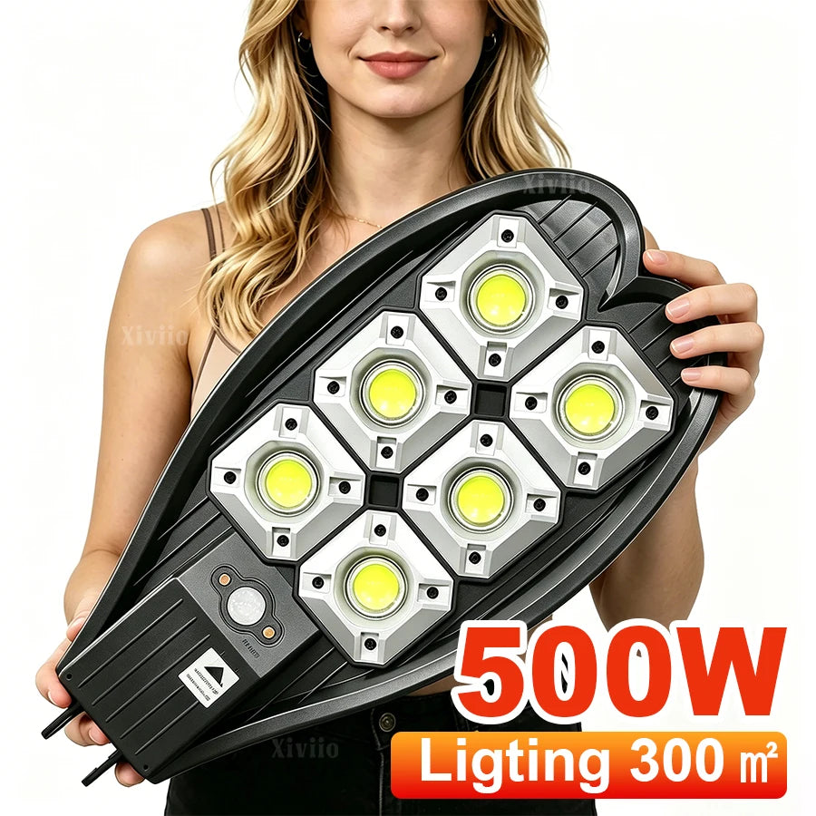 lampe solaire led moderne noire télécommande ip65 300w 500w étanche