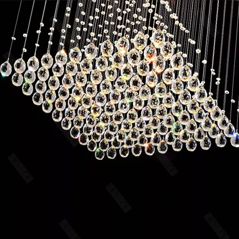 Suspension lumineuse moderne cristal K9 transparentes LED salon chambre restaurant