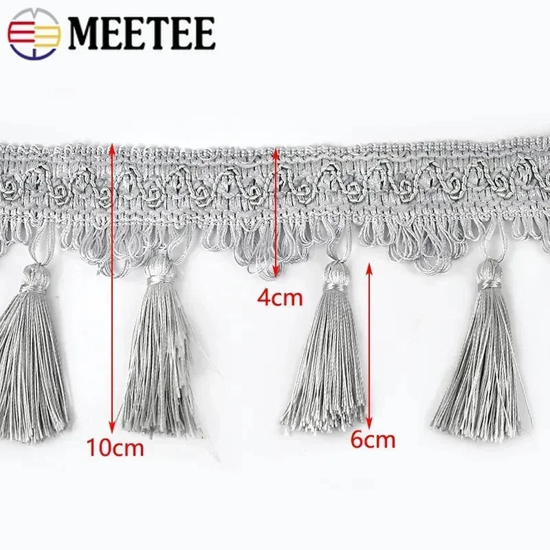 ruban pompons violet marron doré décoration mariage tissu polyester franges élégant accessoire broderie tassel