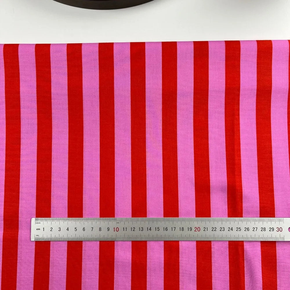 tissu rayé vertical rose marron bleu clair vert jaune rouge moderne graphique opaque confection