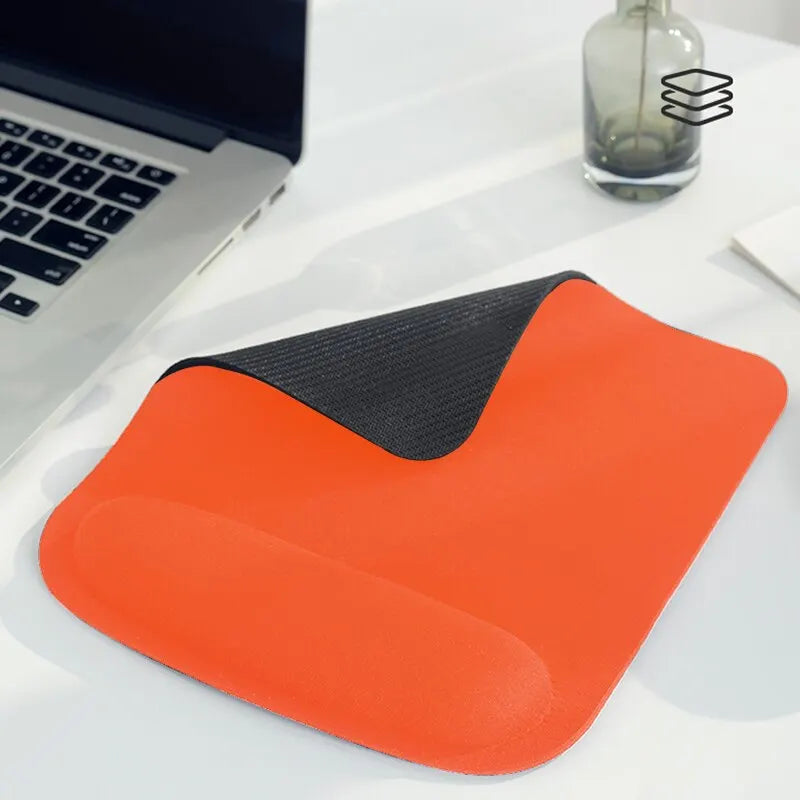 tapis souris ergonomique noir gris orange rouge adhésif doux moderne fonctionnel repose poignet