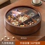 boîte bonbons bois marron moderne double couche rangement fruits noix chocolats assiette collation