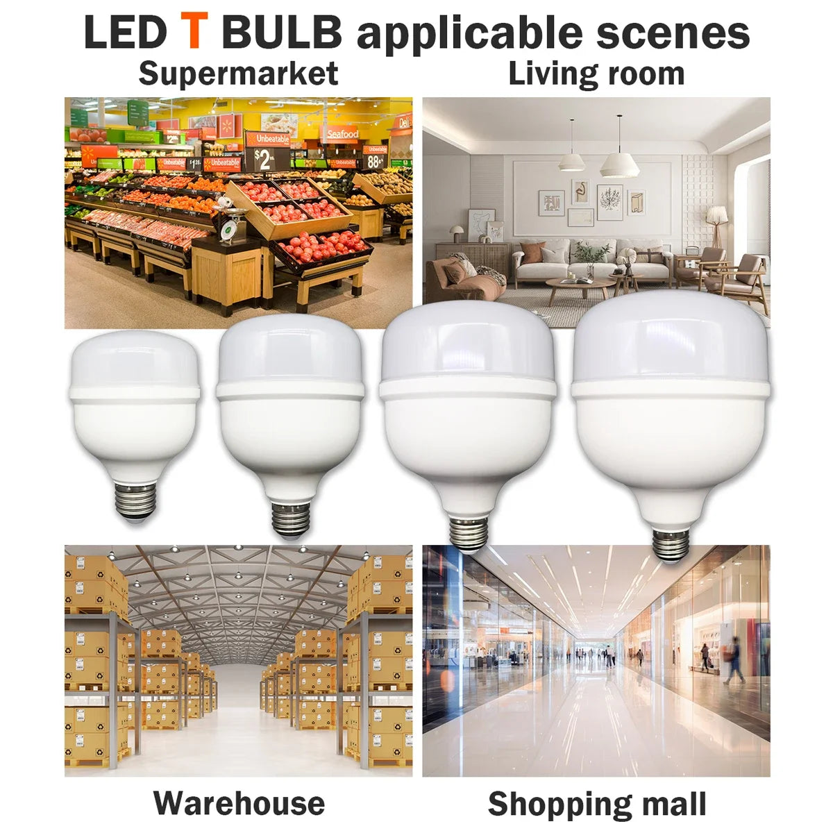 ampoules led e27 20w 30w 40w 50w blanc 2700k 6500k modernes 25000h 2000lm