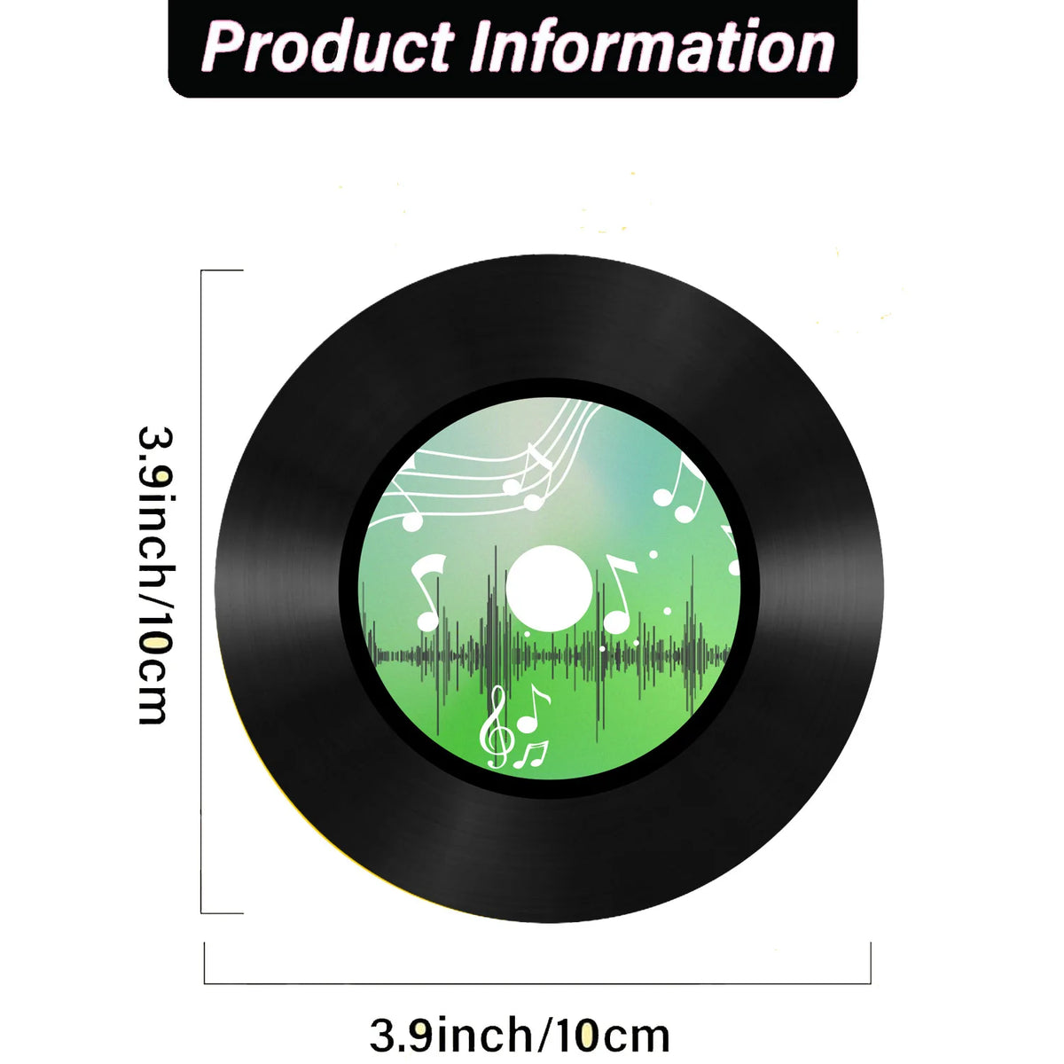 autocollants 3d disques vinyle vintage motifs musicaux notes partitions adhésifs muraux modernes noirs rouges