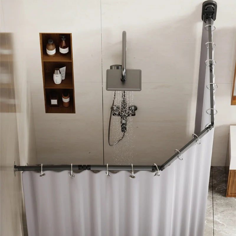 rideau douche blanc rayures verticales opacité moderne clips barre fixation polyester pliable sans cadre