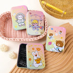 boîtes métalliques réutilisables dessins animés violet rose bleu vert clair pliage personnalisable bijoux pinces