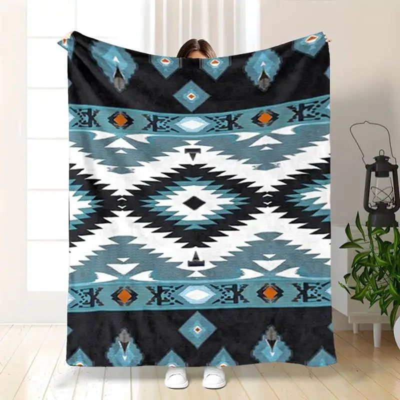 couverture géométrique ethnique moderne polygone florale hiver polyester voyage maison