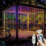 rideau lumineux led multicolore moderne 300 leds 3x3m télécommande usb