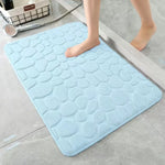 tapis bain gris bleu rose violet texture cailloux moderne antidérapant
