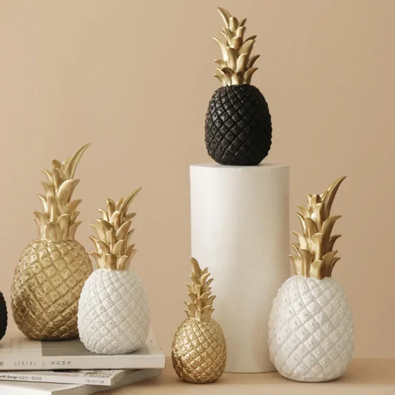 décoration intérieure ananas or noir blanc moderne minimaliste salon maison
