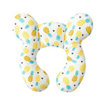 coussin voyage bébé gris blanc orange motifs animaux confortable shaped