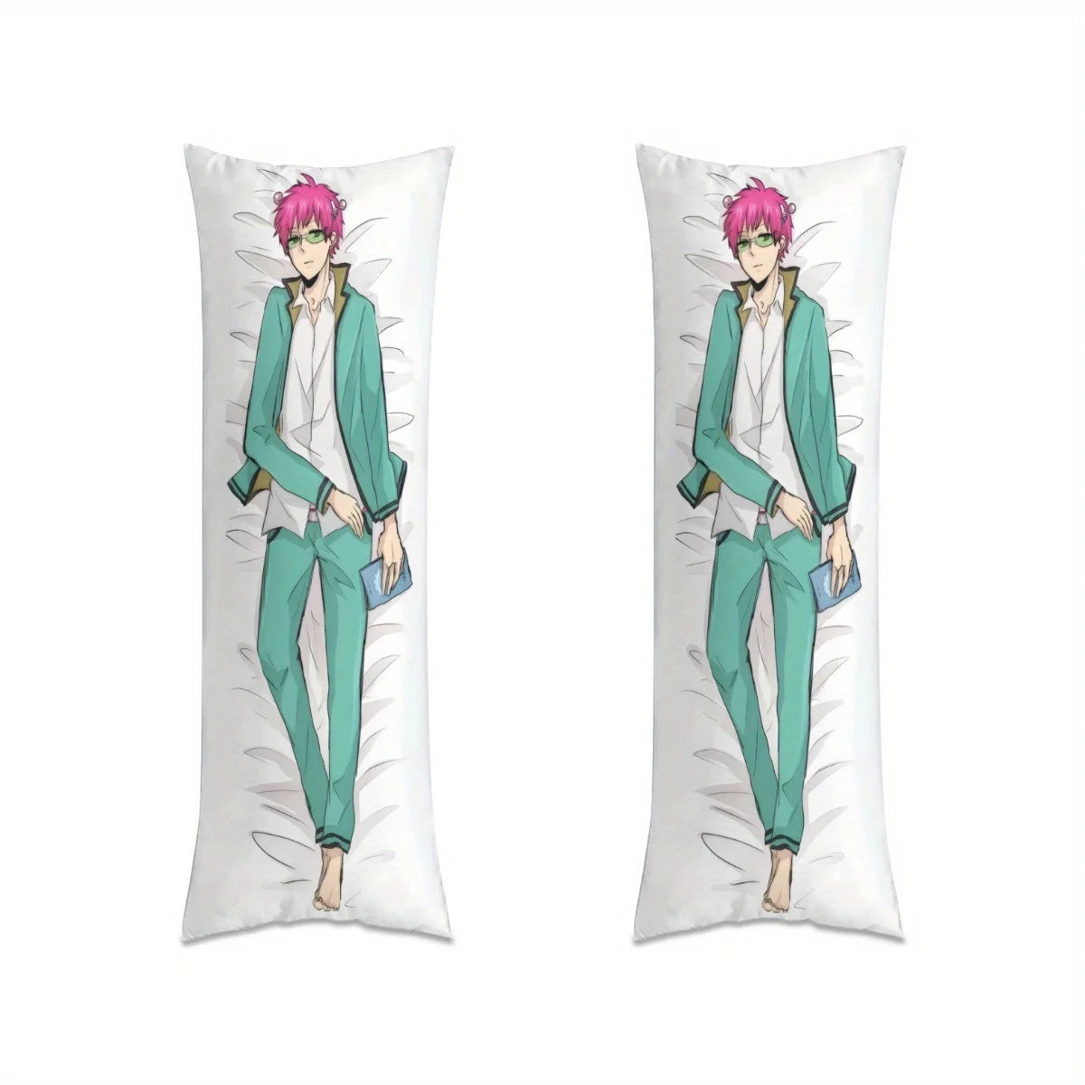 housse coussin anime personnages cheveux roses vêtement vert polyester hypoallergénique respectueux environnement imprimé manga