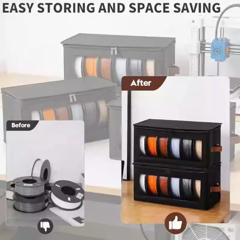 organisateur rangement sac polyester pliable multi usage spools filament 3d antihumidité poignées cuir fenêtre