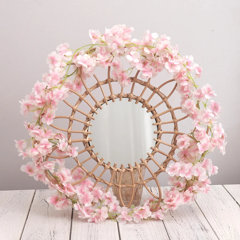 guirlande fleurs artificielles cerises rose clair décor mariage romantiqueintérieur festive